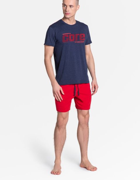 Piżama Oxford 38285-59X Granatowo-Czerwona