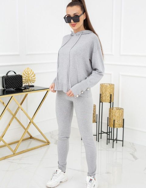Komplet dzianinowy Kim Pearl Buttons PU1121 Silver