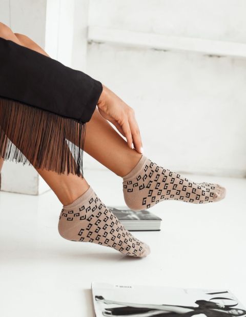 Skarpetki Fashion GG Beżowe