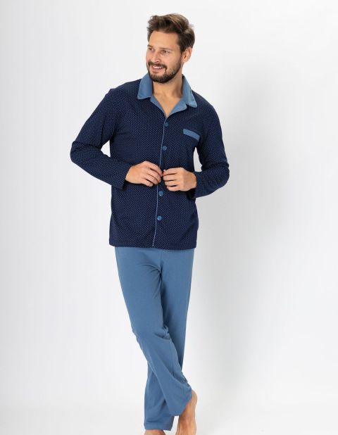 Piżama Norbert 670 Granatowy-Jeans