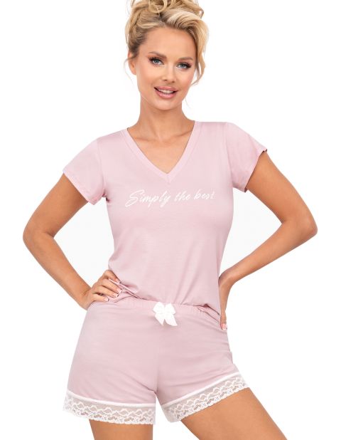 Piżama Simply 1/2 Powder Pink