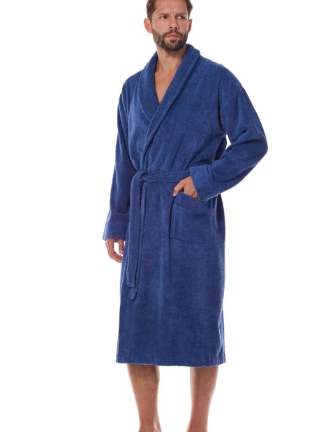 Szlafrok Cotton Long 2450 Navy