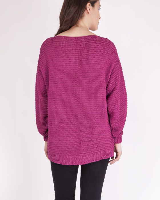 Sweter Beatrix SWE 097 Amarantowy