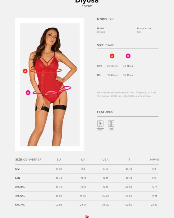 Gorset Diyosa + stringi GRATIS! Red
