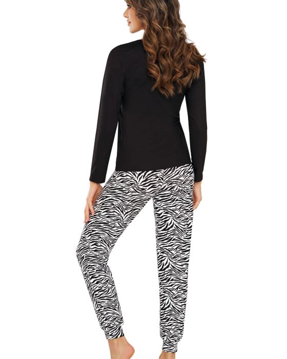 Piżama Zebra Long Black