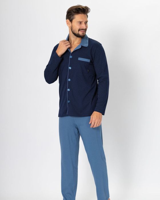 Piżama Norbert 670 Granatowy-Jeans