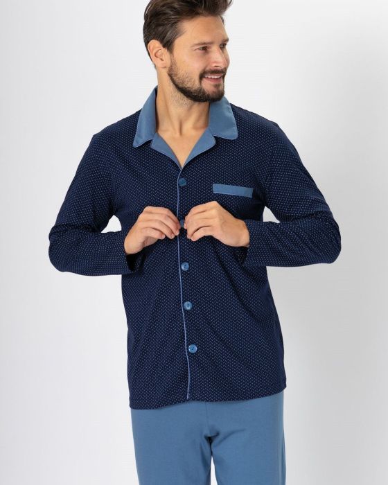 Piżama Norbert 670 Granatowy-Jeans