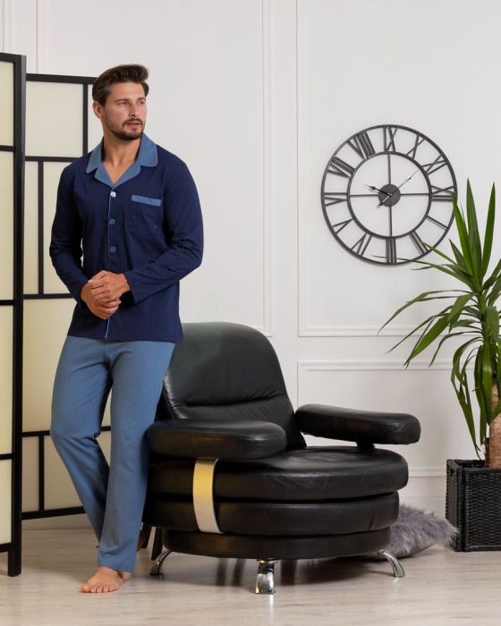 Piżama Norbert 670 Granatowy-Jeans