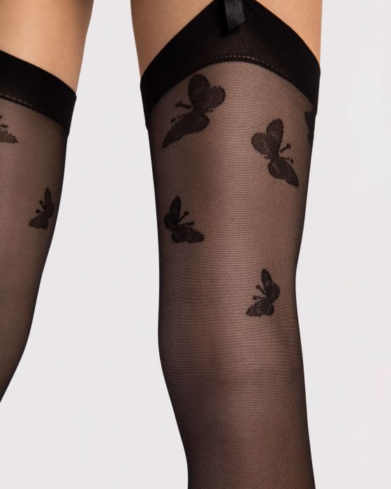 Pończochy do paska Farfalle 20 Den Black