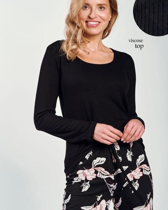 Piżama Charlotte 3232 Czarna